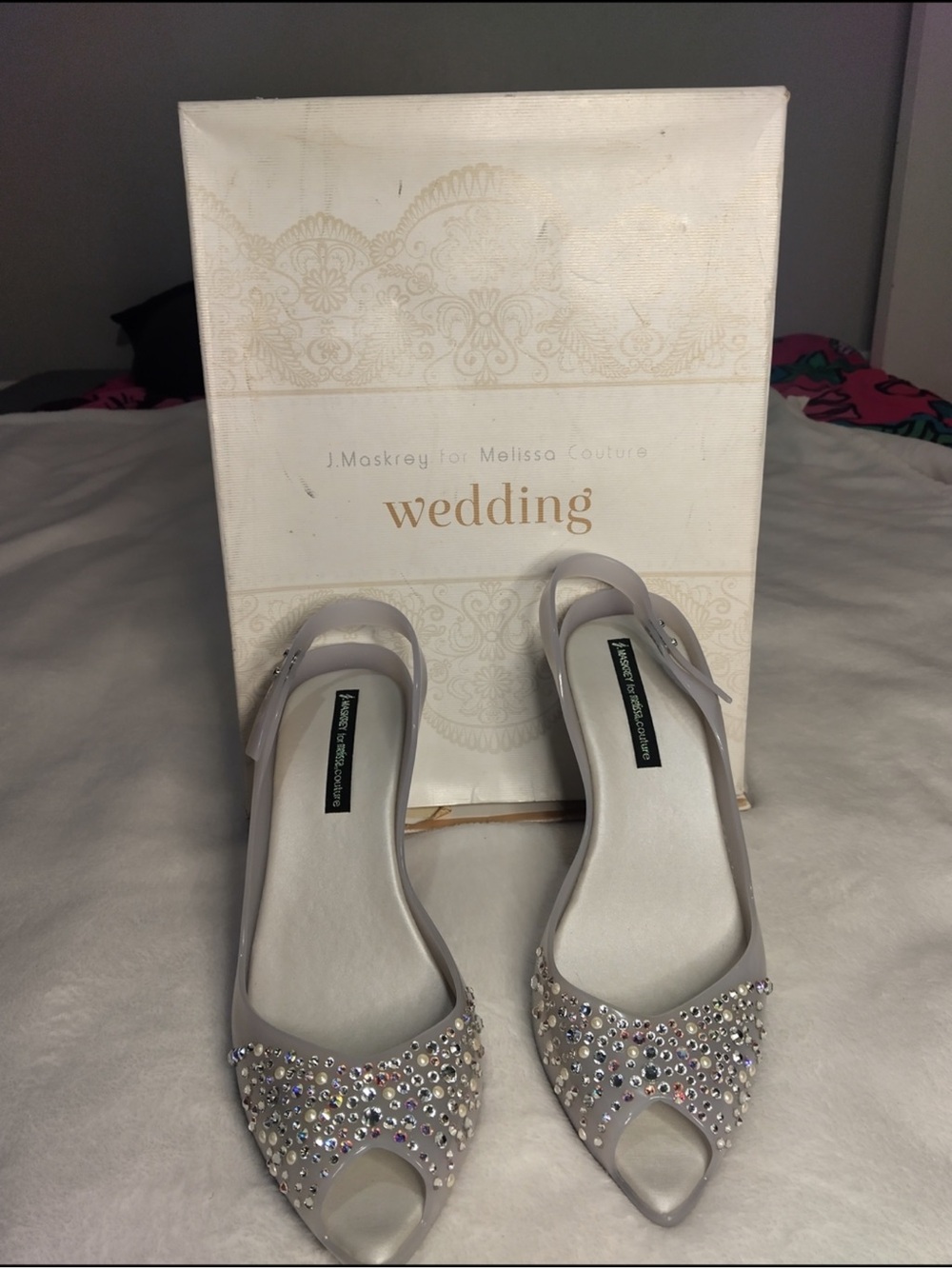 Melissa x J. Maskrey Swarovski Crystal Wedding Princess Couture Slingback Heels